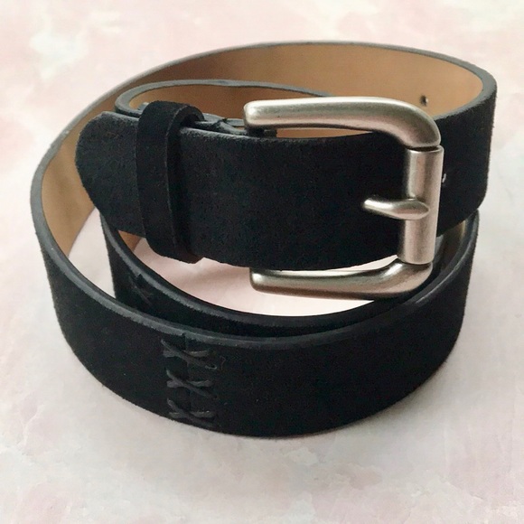 Liz Claiborne Accessories - Liz Claiborne Black Suede Whipstitch Belt Sz XL